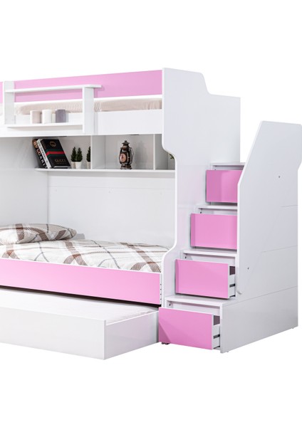 Ranza, Cesur 3lü Yavrulu Ranza, Pembe + 2 Adet Comfort Yaylı Yatak