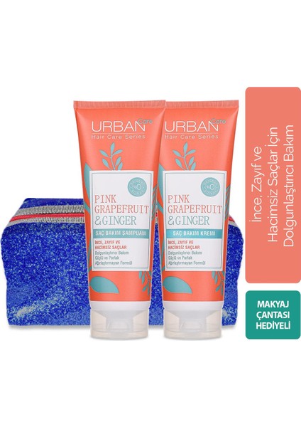 Pink Grapefruit & Ginger Makyaj Çantası + Makyaj Çantası 2'li Set