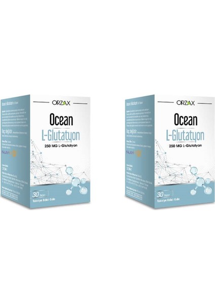 Ocean L-Glutathione 250 Mg 30 Tablet Takviye Edici Gıda 2'li Paket