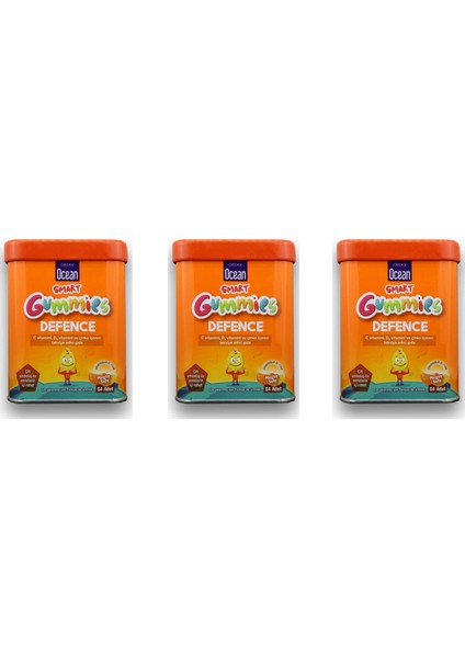 Ocean Smart Gummies Defence 64 Adet Çiğnenebilir Jel 3'lü Paket
