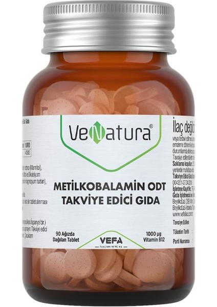 Metilkobalamin Odt Takviye Edici Gıda 90 Tablet