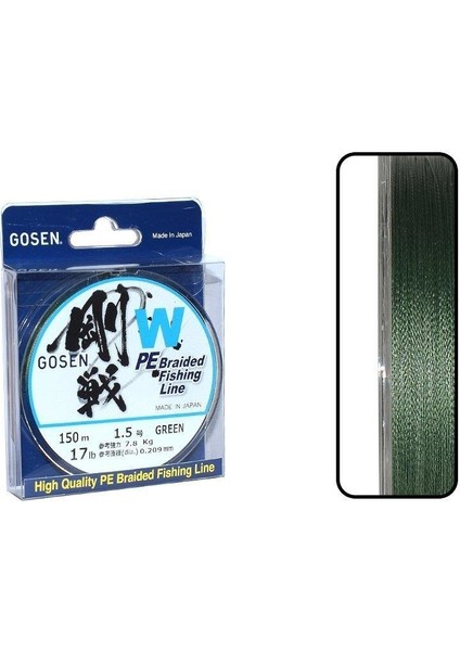 Gosen W4 Braid 150MT Yeşil 0,15MM Ip Misina