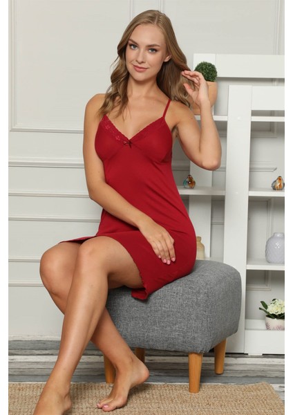 Ip Askılı Penye Gecelik 367 - Moda Çizgi