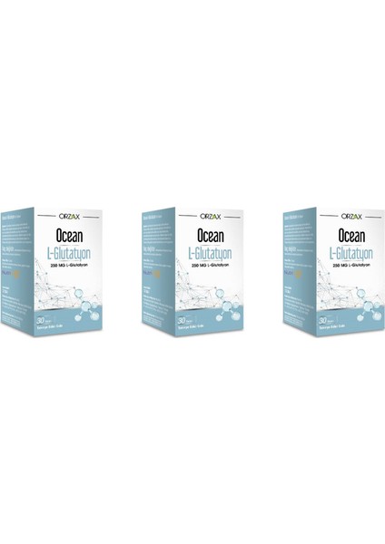 Ocean L-Glutathione 250 Mg 30 Tablet Takviye Edici Gıda 3'lü Paket
