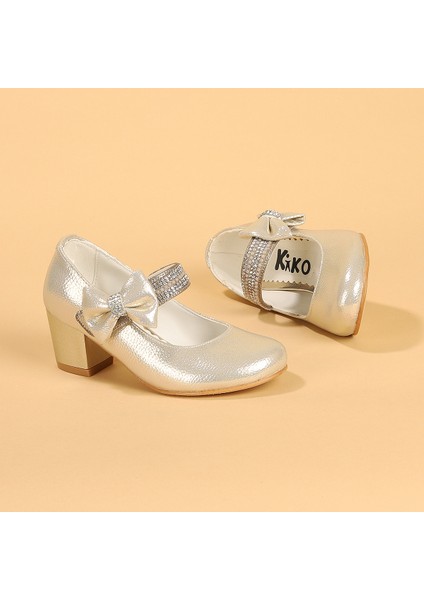 Kiko 752 Vakko Günlük Kız Çocuk 4 cm Topuk Babet Ayakkabı