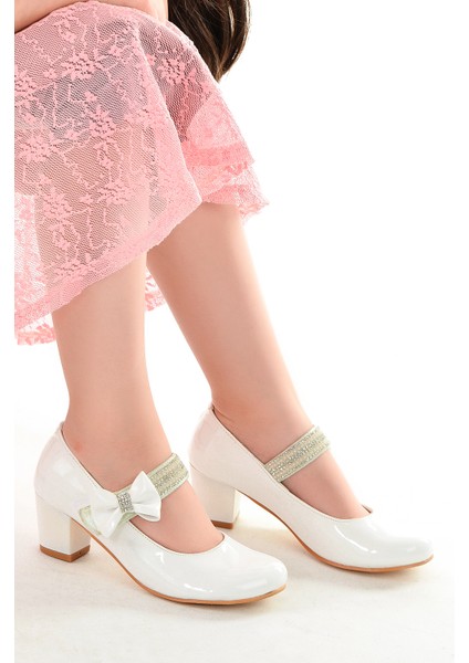 Kiko 752 Rugan Günlük Kız Çocuk 4 cm Topuk Babet Ayakkabı