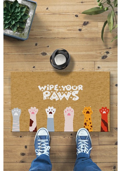 Wipe Your Paws Patiler Dekoratif Kapı Önü Paspası