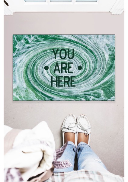 You Are Here Dekoratif Kapı Önü Paspası