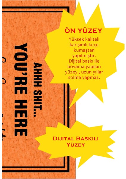 You Are Here Dekoratif Kapı Önü Paspası