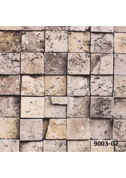 Decostone Kahve Kare Taş Desen Duvar Kağıdı 9003-02