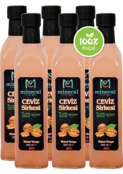 Ev Yapımı Katkısız Ceviz Sirkesi 500 ml x 6 Lı