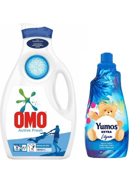 Sıvı 30 Yıkama 1950 ml Active Fresh + Yumos Ext.yumusatıcı 1440 ml Lılyum