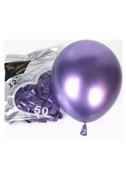 Mor Renk Krom Balon 5 Adet