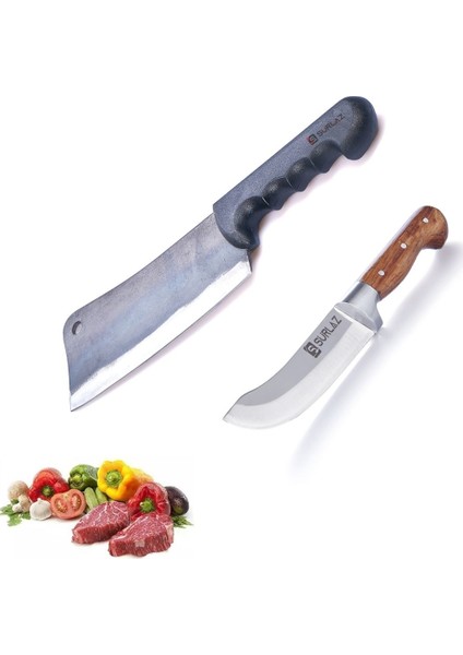 Kurban Bıçak Set 2 Parça Kemik Kırıcı Yüzme Bıçağı