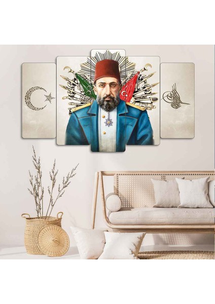 Sultan Abdulhamid Han 5 Parçalı Dekoratif Tablo