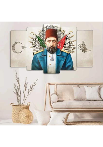 Sultan Abdulhamid Han  5 Parçalı Dekoratif Tablo