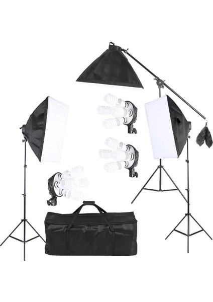 5 Duylu Softbox Set 50X70CM Sürekli Video Işık Canlı Video Çekim Seti