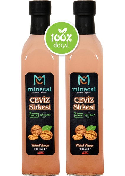 Ev Yapımı Katkısız Ceviz Sirkesi 500 ml x 2 Li