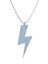 Aqua Taşlı Şimşek Beyaz Gümüş Kolye 1
