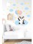 Sevimli Panda Bulutlar ve Yıldızlar Çocuk Bebek Odası Sticker 2