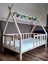 Ahşap Kızılderili Çapraz Çatılı Montessori Yatak Çocuk Yatağı 90 x 190 cm 1