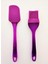Silikon Fırça - Spatula 2'li Set Mor 1