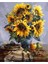 Masadaki Ayçiçekler Sayılarla Boyama SetiTuvale Gerili 40 x 50 cm 1