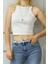 Mad Girls Beyaz Crop Top MG361 2