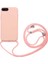 Apple iPhone 8 Plus Kapak İpli Askılı İçi Süet Lansman Kılıf - Pembe 1