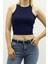 Mad Girls Lacivert Crop Top MG361 2