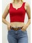 Mad Girls Önü Detaylı Kırmızı Crop Top MG362 2