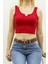 Mad Girls Önü Detaylı Kırmızı Crop Top MG362 4