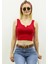 Mad Girls Önü Detaylı Kırmızı Crop Top MG362 5