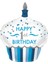 Folyo Balon Cupcake 1 Happy Bırthday 73X91 cm Mavi 1