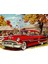 1953 Model Pontiac Chieftain Kırmızı Elmas Mozaik Tablo 64 x 51 cm 1