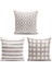 Real Homes Özel Tasarım Vizon Ikat Desen Motifli Dijital Baskılı 3'lü Modern Kırlent Kılıf Seti 1