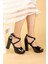 Ayka Trend 3210-2058 Rugan Abiye 11 cm Platform Topuk Kadın Sandalet Ayakkabı