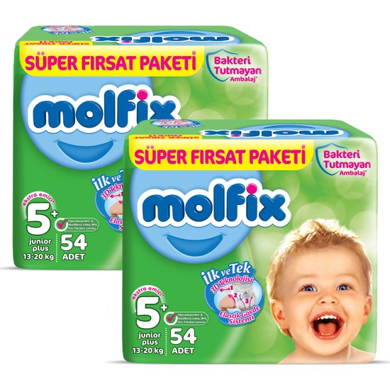 Molfix Bebek Bezi 5+ Beden Junior Plus Aylık Fırsat Paketi