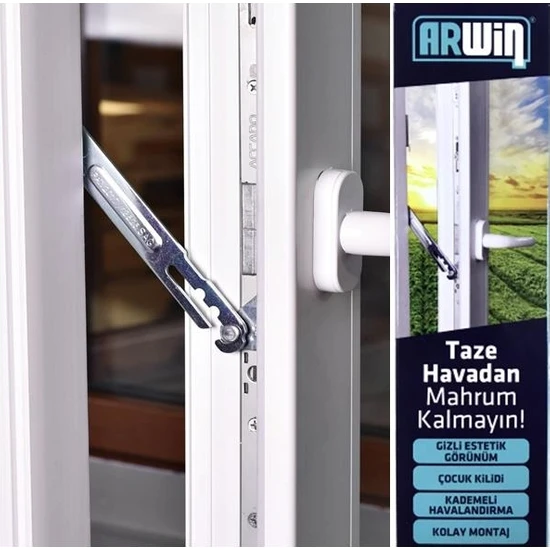 Eym Arwin Kapı Pencere Kademeli Havalandırma Kolu Pvc Emniyet Kilidi Sağ Açılım