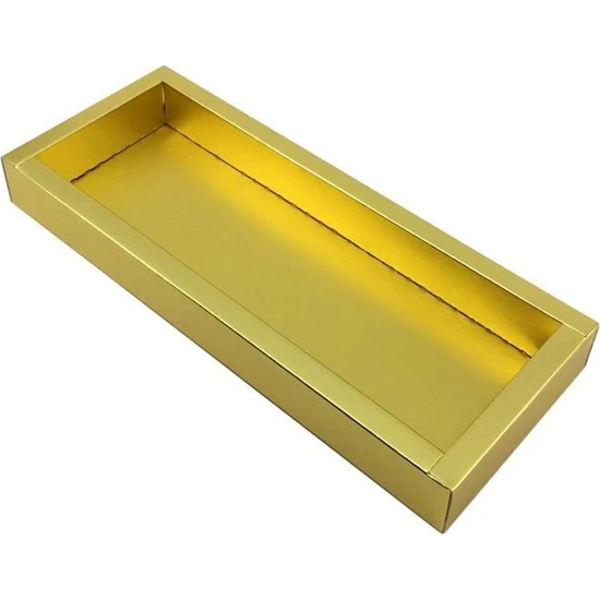 Ambalaj Pazarı Asetat Kapaklı Gold Kutu 12X29,5X3 cm - 20'li