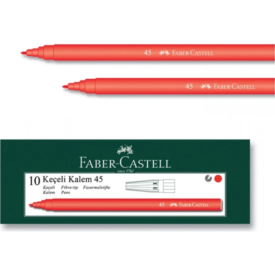 Faber-Castell 5061 Keçeli Kalem 10'lu  Kırmızı