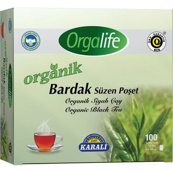 Orgalife Organik Bardak Poşet Siyah Çay 100'lü