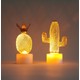 Kaktüs ve Ananas Minik Gold LED Lamba Seti 2 Li