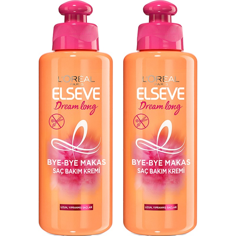 L'Oréal Paris Loreal Paris Elseve Dream Long Bye Bye Makas Saç Bakım Kremi 200 ml x 2 Adet