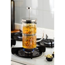 Metsar Home  750ML 3 Ü 1 Arada (Ateşe Dayanıklı) French Press, Demlik, Ölçü Kalıbı