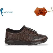 Konfores 1845-415021 Deri Anatomik Tabanlı Kadın Mevsimlik Ayakkabı - NKT01845-KAHVERENGI-37