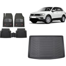 Team Car Volkswagen Tiguan 2024 Model Alt Kademe 3D Bagaj Havuzu+3d Havuzlu Maximum Siyah Paspas