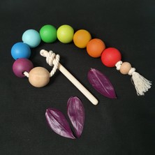 Bee Smart Montessori Ahşap Boncuk Dizme - Ip Geçirme Oyunu Renkli - Waldorf