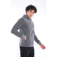 Escetic G3 Melanj Erkek Slimfit Kalın 3 Cepli Kapüşonlu Spor Polar 6703