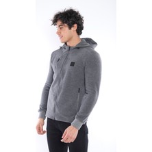 Escetic G3 Melanj Erkek Slimfit Kalın 3 Cepli Kapüşonlu Spor Polar 6703